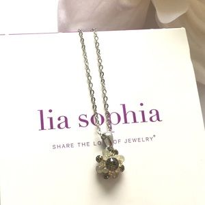 NWT Retired Lia Sophia "Crystal Bouquet" Necklace